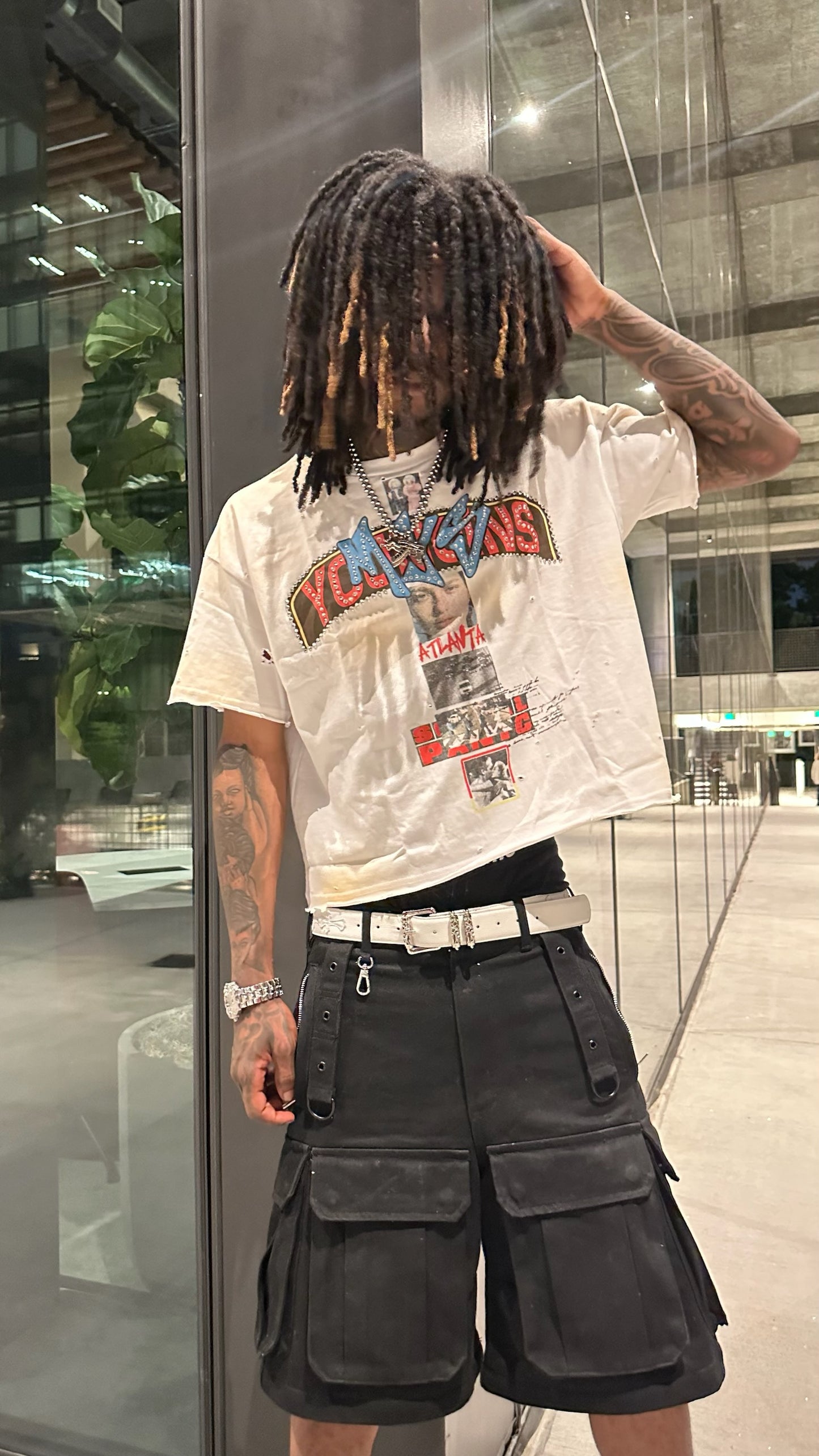 “SOCIAL PANIC” cropped Tee