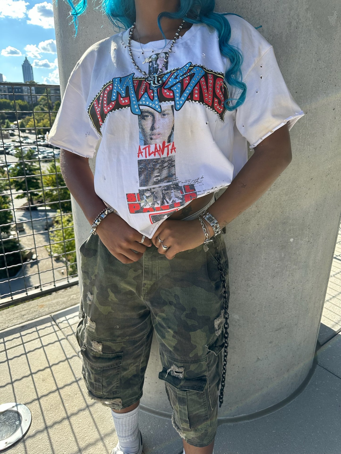 “SOCIAL PANIC” cropped Tee