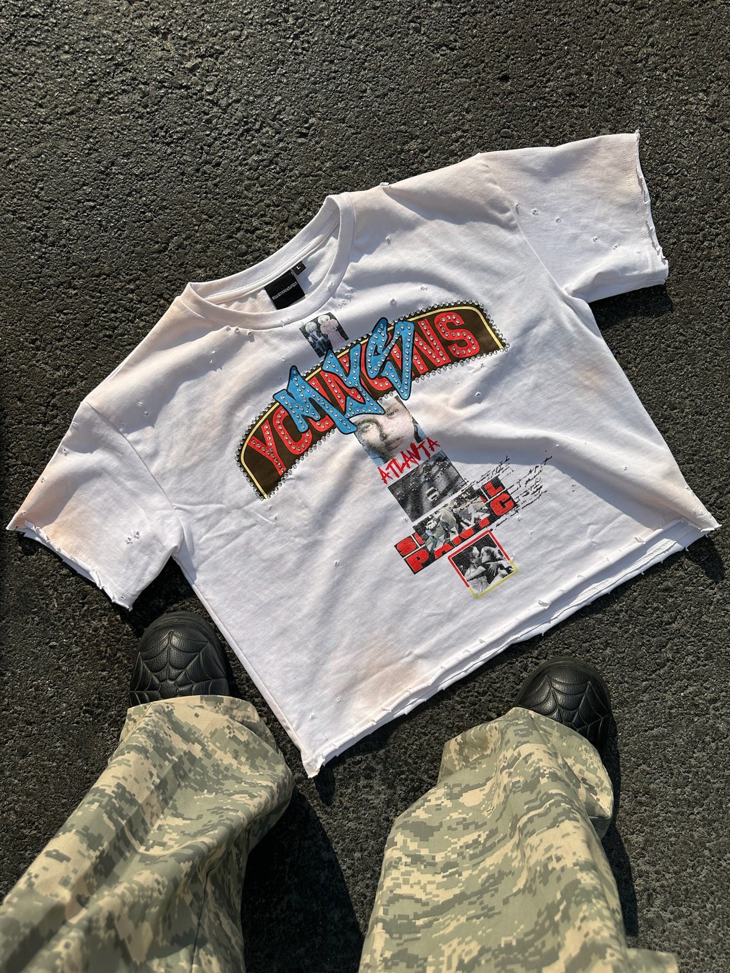 “SOCIAL PANIC” cropped Tee